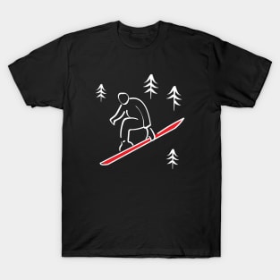 Snowboarder Illustration T-Shirt